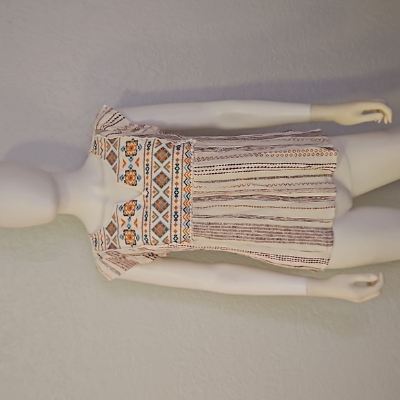 SAVANNA JANE Summer Siesta Festival Embroidered Peasant Blouse Small - Picture 3 of 7